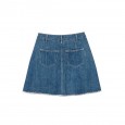 Little yellow duck spring and summer wild irregular button decoration women's denim skirt