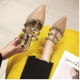 Summer new Roman rivets flat pointed shoes women sandals Baotou beach slippers