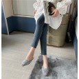 Fashion early spring new product slippers wild sequins beaded OL low heel wedding women's shoes half drag