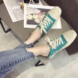 Flat bottom fashion street wearing small white shoes female students new lazy half slippers wearing wild tide