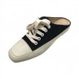 Flat bottom fashion street wearing small white shoes female students new lazy half slippers wearing wild tide