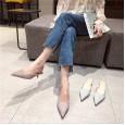 Spring women's pointed head wear thin heeled Muller Baotou half drag OL dress catwalk shoes tide