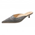 Spring women's pointed head wear thin heeled Muller Baotou half drag OL dress catwalk shoes tide