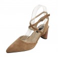 New Roman suede winding hollow fashion thick high-heeled shallow mouth buckle OL dress shoes women