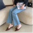 New spring bowknot pointed satin OL fine heel dress half slippers women