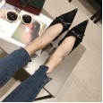 Spring fashion bow tie thin heeled lazy half dragged middle heel OL trendy women's shoes