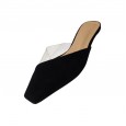 Spring fashion small square head leopard print fashion thick heel half drag OL female sandals