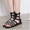 Roman open-toed women's shoes summer new low-heeled high-top fashion wild thin strap hollow tide women's sandals