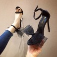 Fashion summer word buckle wild bow open toe fine high heel OL women's sandals