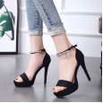 Summer new rhinestone waterproof platform fine heel open toe OL female high heel sandals