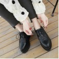 Sponge shoes women thick bottom new sequins wild small leather shoes increased lace-up single shoes style women's shoes