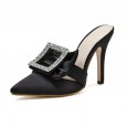 Summer Rome's new generous buckle pointed high-heeled suede dress half drag female sandals 10703-
