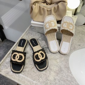 Summer style lattice flat bottom fashion woolen open-toe low-heeled lazy half drag OL cool female half drag