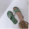 New Roman summer cross belt flat bottom wear OL beach vacation tide female half drag sandals