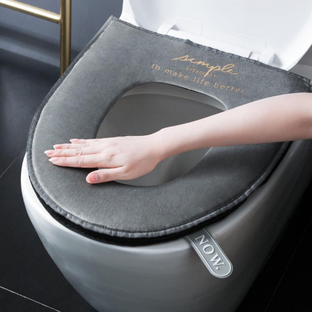 Toilet seat cushion with handle plush in winter toilet seat cover cushion with zipper