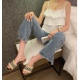 New Product College Style Woven Tassel Flat Open Toe Lazy Slippers Cool Beach Wear