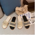 New Product College Style Woven Tassel Flat Open Toe Lazy Slippers Cool Beach Wear
