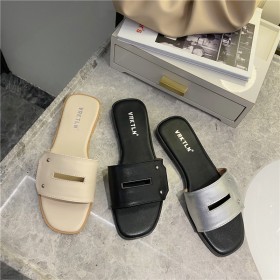 Summer Roman style fashion open-toed lazy flat bottom beach female cool half slippers