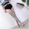 Belt Buckle Hollow Fish Mouth Cool Boots Snake Pattern High Heel Sandals 35-40