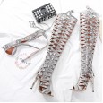 Belt Buckle Hollow Fish Mouth Cool Boots Snake Pattern High Heel Sandals 35-40