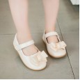 Real shot: children's princess shoes small leather shoes bowknot dance peas shoes girls single shoes