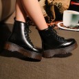 High-grade high-quality patent leather thick velvet thick bottom boots muffin women's boots Martin boots women's cotton boots punk short boots
