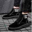 Martin boots men's autumn trend leather face short boots retro wild large size leather boots high top desert tooling shoes