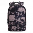 Men Women Outdoor Travel Skull Pattern Polyester Multifunctional Shoulders Bag Backpack - White 