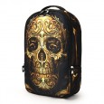 Men Women Outdoor Travel Skull Pattern Polyester Multifunctional Shoulders Bag Backpack - White 