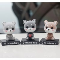 Flocking Shiba Inu shaking head doll car decoration mobile phone seat car interior creative creative cute car dog car jewelry