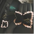 Car interior jewelry creative black velvet bow headrest seat belt shoulder guard four seasons universal seat neck pillow