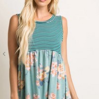 Summer printed sleeveless T-shirt
