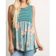 Summer printed sleeveless T-shirt