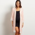 Hot selling solid color maternity dress lace lace stitching seven-point sleeve lace cardigan breastfeeding robe pajamas