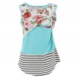 Hot-selling maternity dress printing color matching stripes lace lace vest cross-type nursing underwear