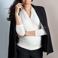 Hot Sale Long Sleeve Spring and Autumn Maternity Wear Wrinkled Cross Neck Care Top
