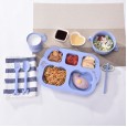 Healthy and environmentally friendly wheat straw children's tableware 7-piece set children's students breakfast dishes kindergarten divided dishes