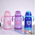 Piggy new dual-use children's insulation straw cup baby with handle change strap stainless steel insulated bottle water cup