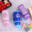 Piggy new dual-use children's insulation straw cup baby with handle change strap stainless steel insulated bottle water cup