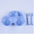 New car wheat children's grid plate wheat straw mickey bowl cutlery set with spoon and fork