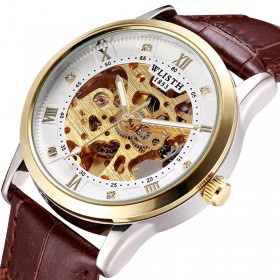 Wallace watch men's automatic mechanical watch waterproof double-sided hollow luminous steel belt fashion trend watch men