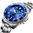 Fashionable personality black blue green water ghost watch luminous waterproof stainless steel belt non-mechanical watch men's watch