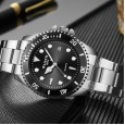 Fashionable personality black blue green water ghost watch luminous waterproof stainless steel belt non-mechanical watch men's watch