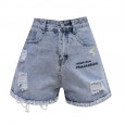 Daisy denim shorts female summer new loose high waist was thin light blue wide leg pants hot pants