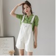 Siamese shorts women's summer new loose loose thin leg pants wild thin purple denim overalls