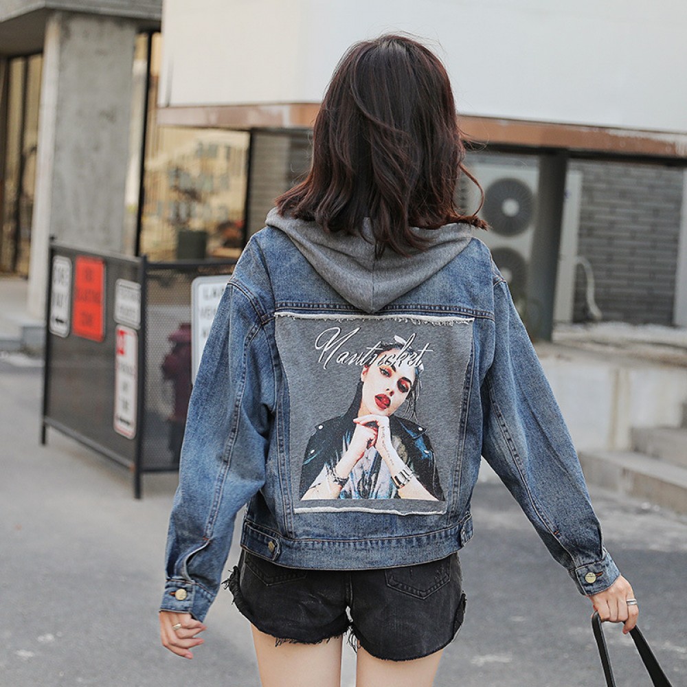 Denim jacket female small fresh and wild spring and autumn new loose loose thin short jacket jacket tide