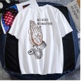 Tide brand hip-hop print #pure cotton short-sleeved couple round neck T-shirt tattoo