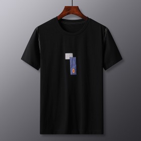 Summer casual fashion men's round neck T-shirt new short-sleeved top comfortable fashion embroidered