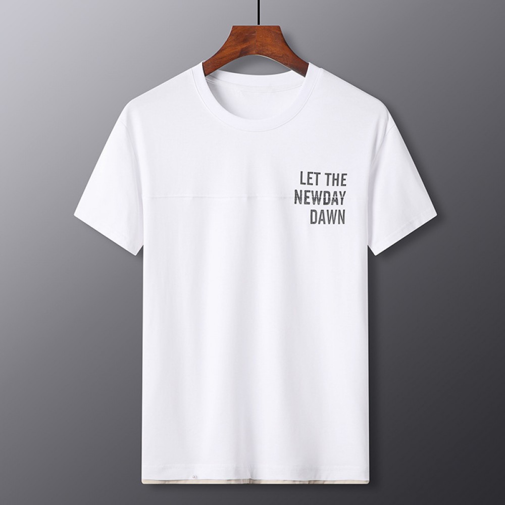 Summer casual fashion men's round neck T-shirt new short-sleeved top comfortable fashion travel