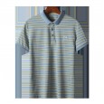 Men's summer new fashion casual business lapel striped men's short-sleeved POLO shirt